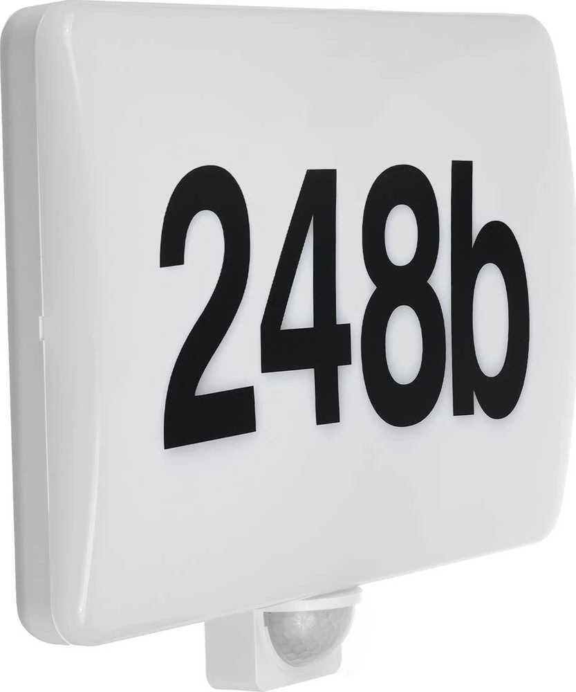 Lampa „Maclean“ LED lempa, namo numerio indikatorius, prieblandos ir judesio jutiklis, reguliuojamo ryškumo, 20 W, IP65, neutrali spalva (4000 K), 1600 lm, MCE466 W