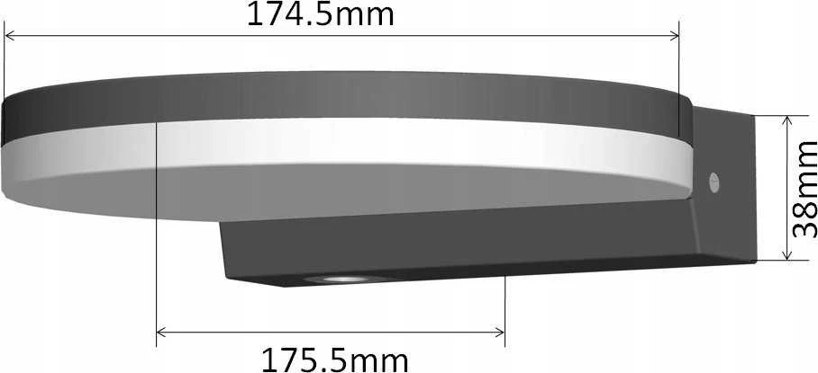 Sieninis šviestuvas Lampa Maclean LED lempa, juoda, 15W, IP65, 1300lm, neutrali balta (4000K) MCE346 B
