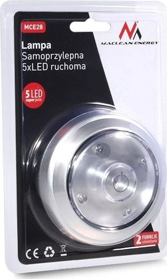 MACLEAN MCE28 Maclean MCE28 lazda ir spustelėkite 5xLED + pakreipimas + pasukimas