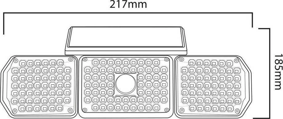 Maclean IP65 saulės šviesos diodų lempa su judesio ir prieblandos iki aušros jutikliu IP65 4W 320lm 4000K ličio jonų 1200 mAh 3 veikimo režimai Prožektorių apsauga Sodo įėjimo HQ