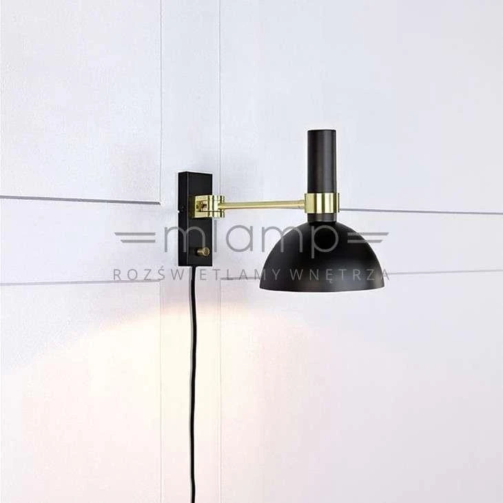 Sieninis šviestuvas Kinkiet Markslojd Kinkiet lampa ścienna Markslojd Larry 1x60W E27 juoda / auksinė 106970