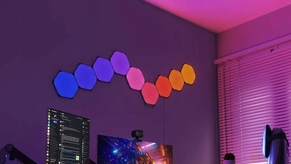 Nanoleaf | Formos Juodas Šešiakampis Išplėtimo rinkinys (3 panelės) | 42 W | WiFi