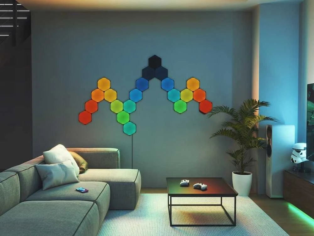 Nanoleaf | Formos Juodas Šešiakampis Išplėtimo rinkinys (3 panelės) | 42 W | WiFi