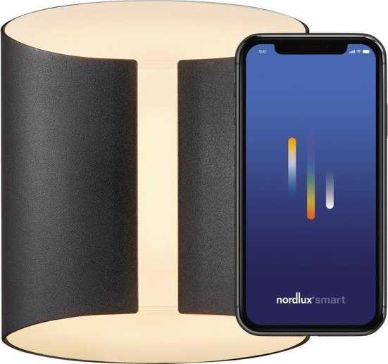 Sieninis šviestuvas Kinkiet Nordlux Nordlux Grip Smart, paviršius, cilindras, 1 lemputė (-ės), IP54, juoda