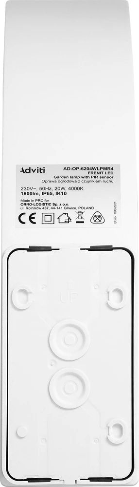 Sieninis šviestuvas Orno FRENIT LED 20W, sodo šviestuvas, 2000lm, IP65, 4000K, balta