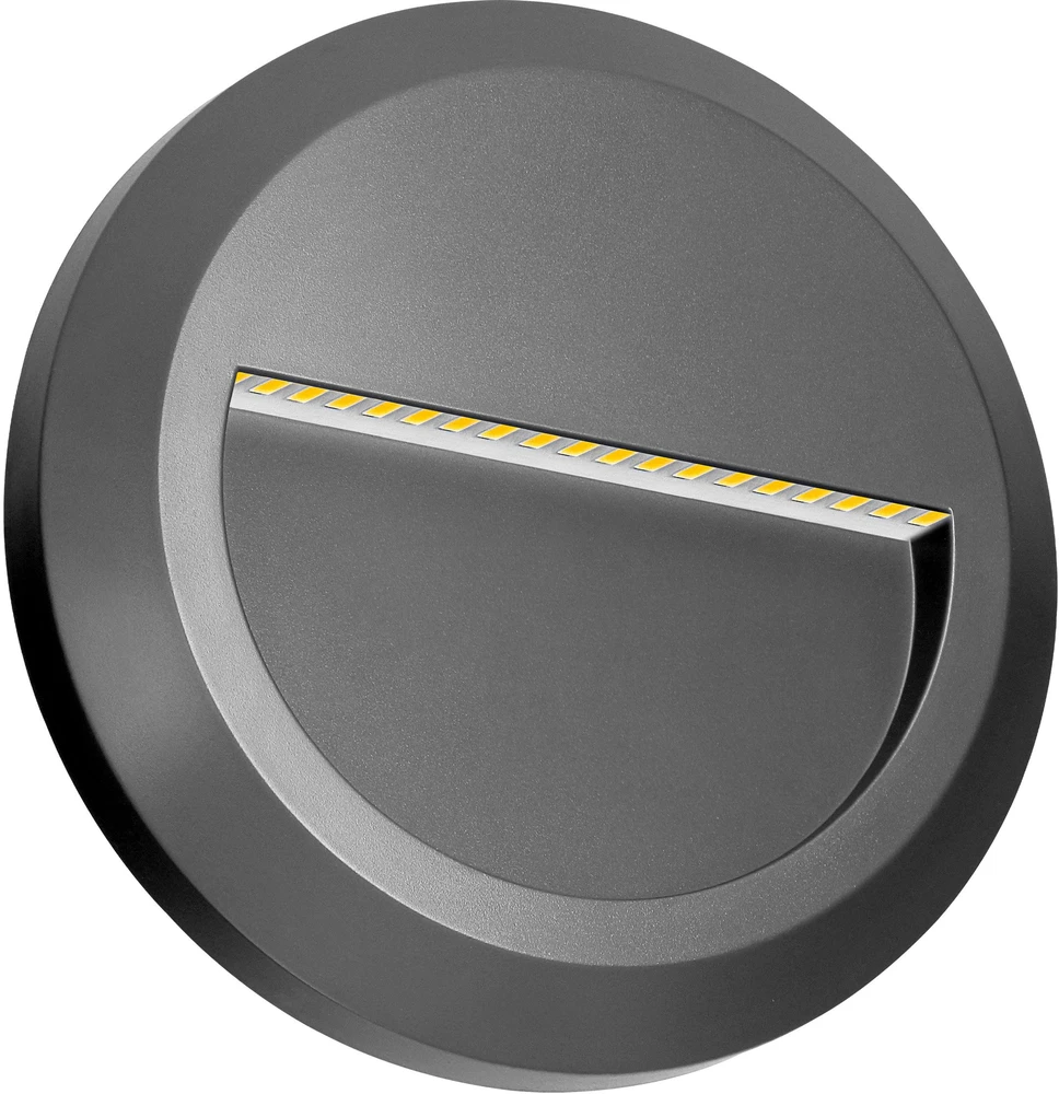 Sieninis šviestuvas Orno KIBO LED 1W, fasado šviestuvas, 100lm, IP65, 4000K, apvalus, pilkas