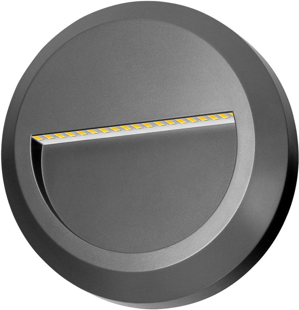 Sieninis šviestuvas Orno KIBO LED 1W, fasado šviestuvas, 100lm, IP65, 4000K, apvalus, pilkas