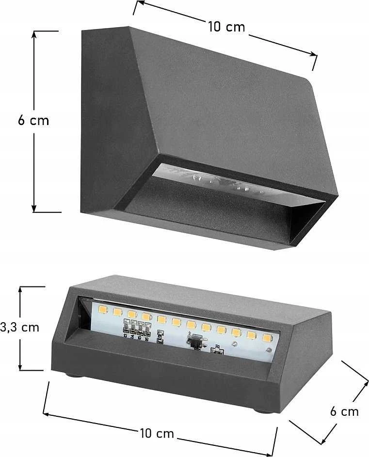 Sieninis šviestuvas Orno ENYE LED 1.5W, fasadinis šviestuvas, 60lm, IP65, 4000K,