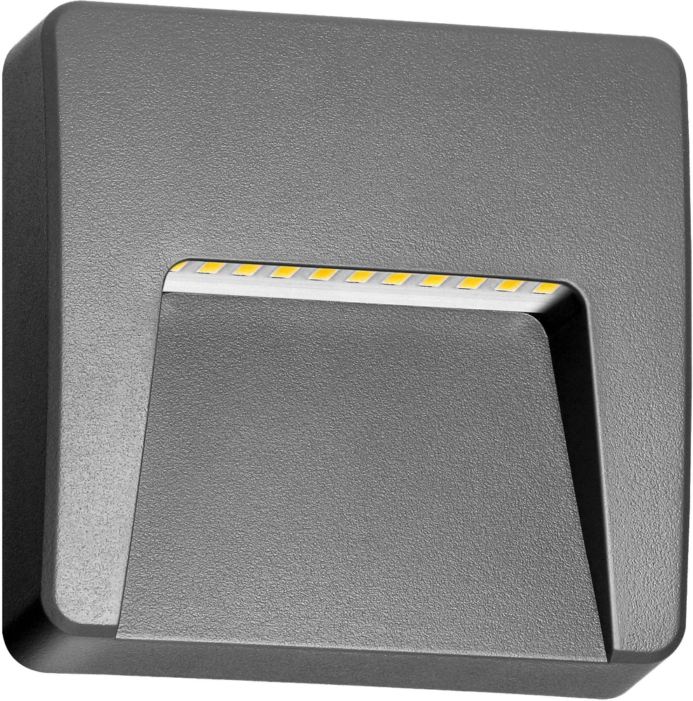 Sieninis šviestuvas Orno SLIGO LED 3W, fasado šviestuvas, 240lm, IP65, 4000K, kvadratinis, pilkas