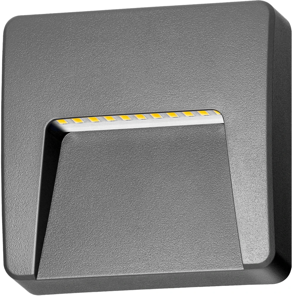 Sieninis šviestuvas Orno SLIGO LED 3W, fasado šviestuvas, 240lm, IP65, 4000K, kvadratinis, pilkas