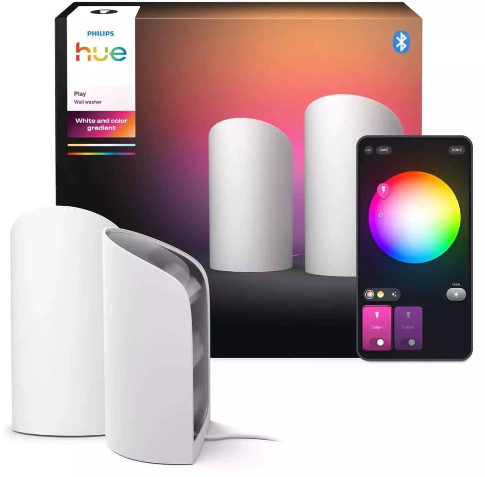 Šviestuvas Philips Hue Play Wall Washer, baltos spalvos, 2 vnt.