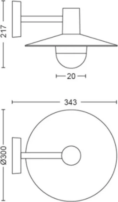 Sieninis šviestuvas Tvirtinamas šviestuvas Philips Skua 1X42W E27