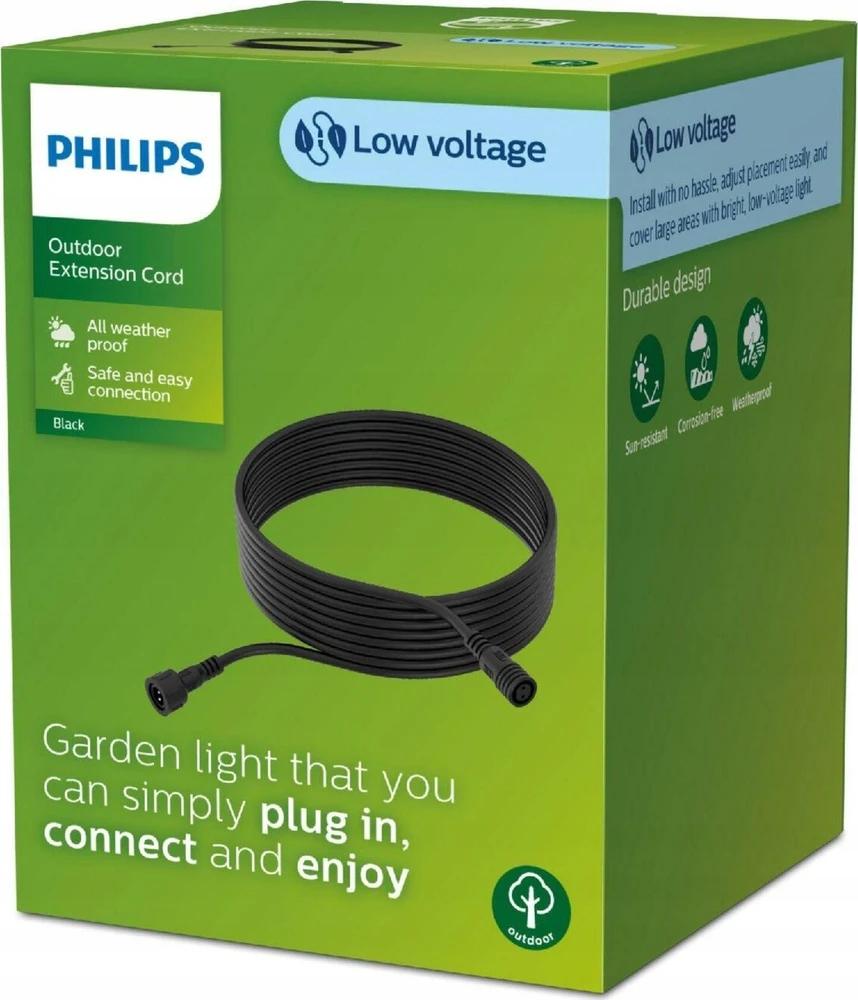 „Signify Philips GardenLink“ 24 V žemos įtampos kabelinis sieninis šviestuvas, 10 m, juodas