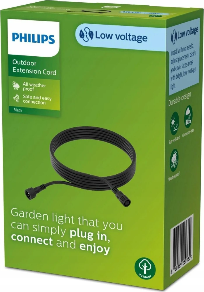 „Signify Philips GardenLink“ 24 V žemos įtampos kabelinis sieninis šviestuvas, 5 m, juodas