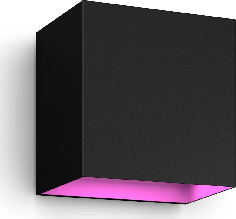 Sieninis šviestuvas Philips Hue WCA Resonate Outdoor Downward Wall Lantern, Juodas | 8 W | 2000-6500 Hue Baltas Color Ambiance