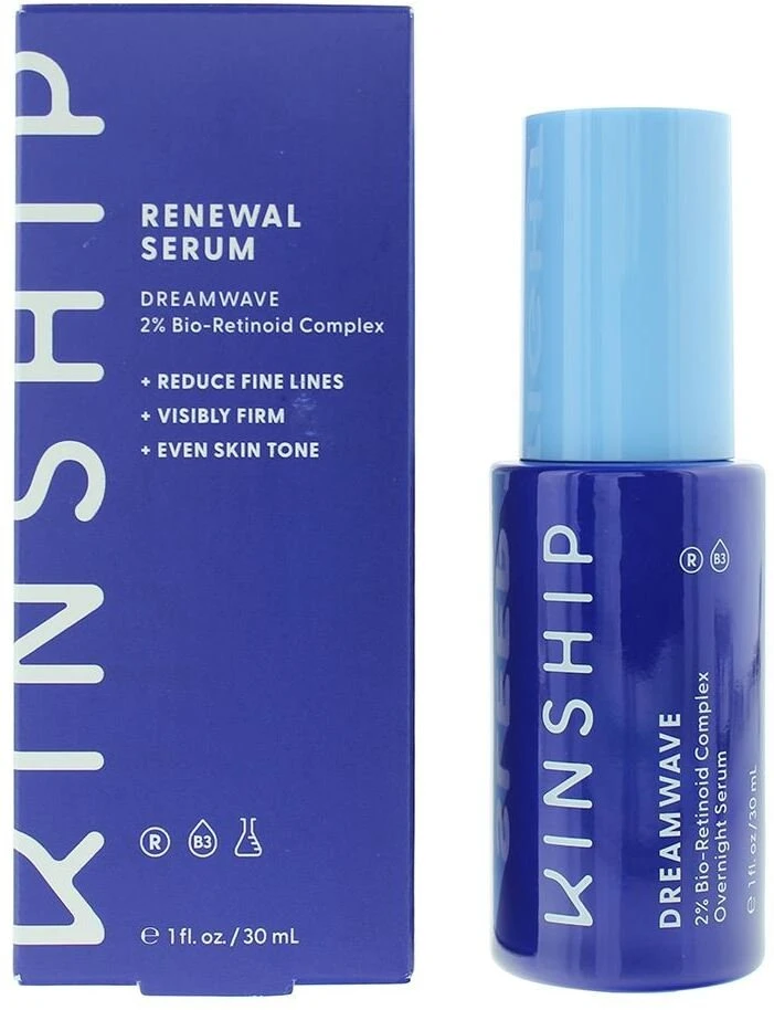 „Kinship“, „Dreamwave“, raukšles slopinantis naktinis serumas veidui, 30 ml, moterims