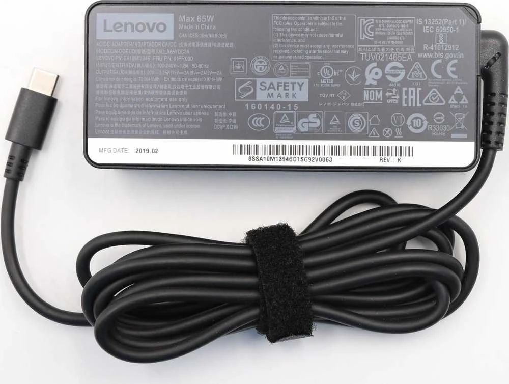 Nešiojamojo kompiuterio maitinimo adapteris Lenovo 65 W, 3.25 A, 20 V (FRU01FR030)