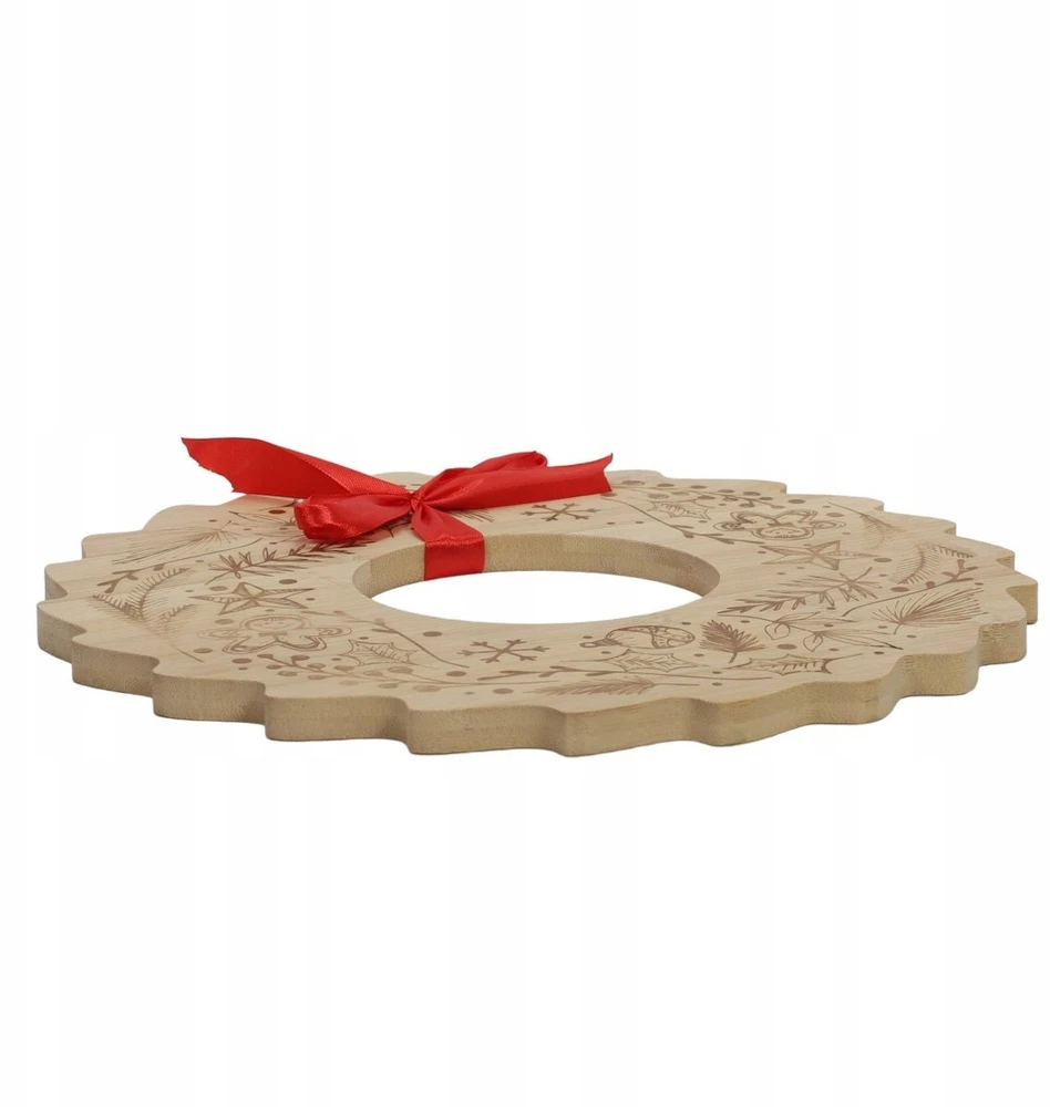 Kinvara Bamboo užkandžių serviravimo padėklas BELLUNE kalėdinis vainikas, Ø 30 cm
