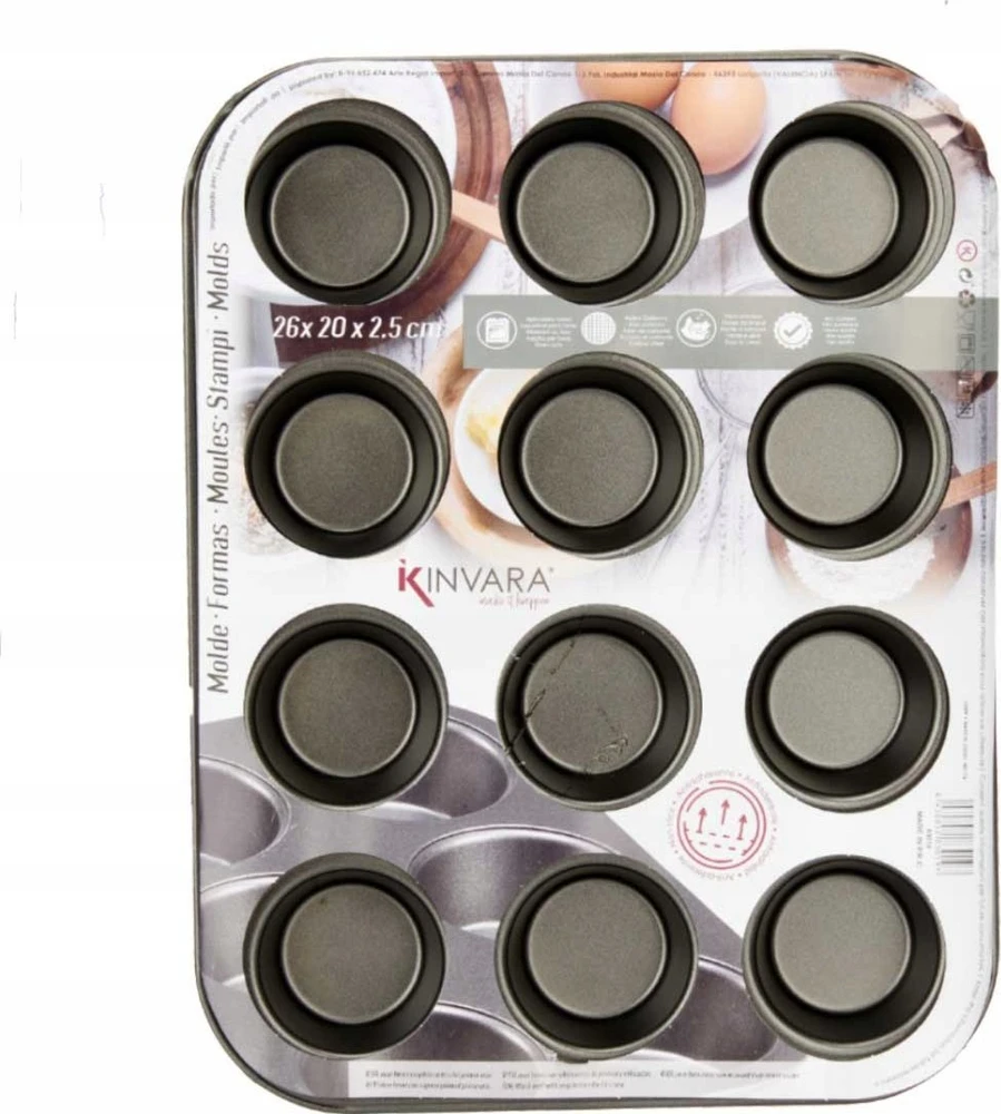 Kinvara Metal 12-cupcake skarda MOLD