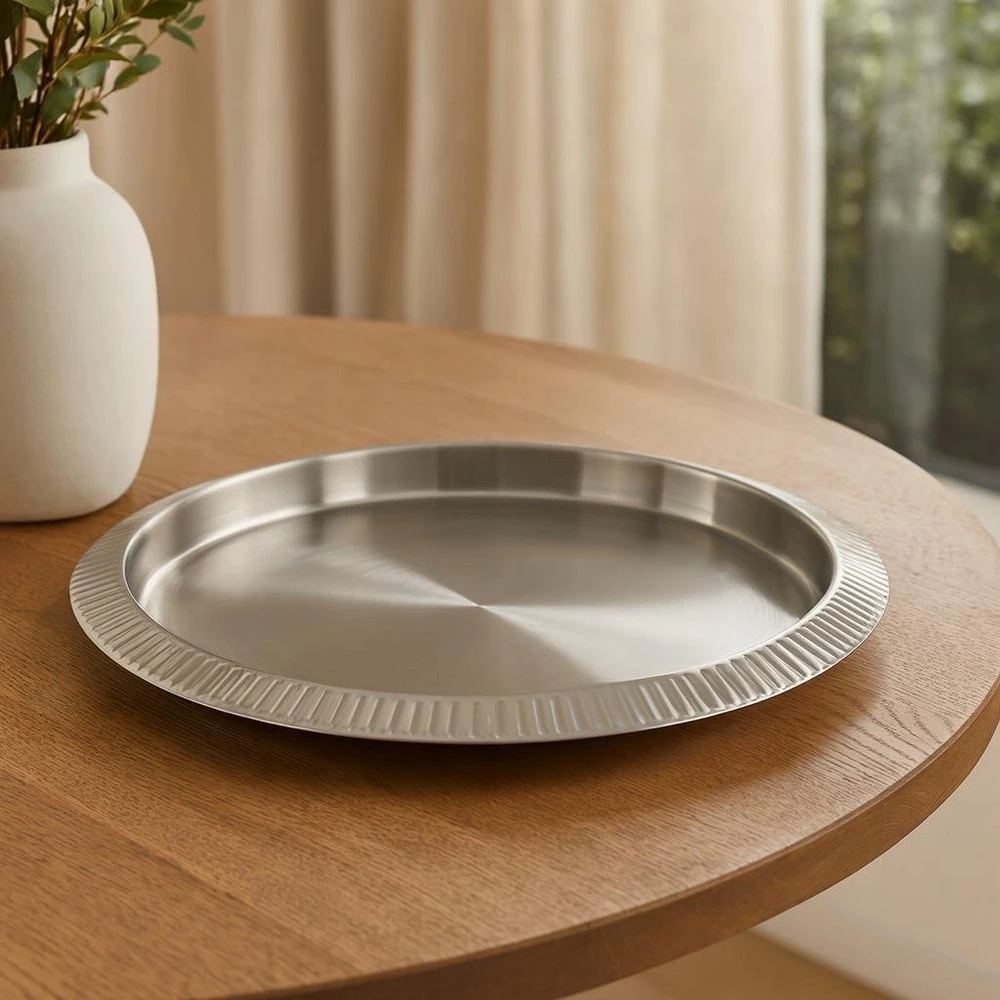 Kinvara Steel Dekoratyvinis padėklas iš nerūdijančio plieno NAHO, Ø 35 cm