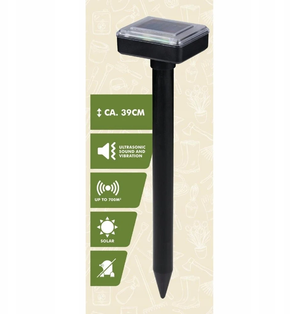 SAULĖS ENERGIJA VEIKIANTIS ULTRAGARSINIS KURMIŲ BAIDYKLĖ 39 CM KINZO 304465