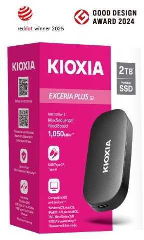 Kietasis diskas KIOXIA EXCERIA PLUS G2 2000 GB nešiojamas USB 3.2 Gen2 Type C