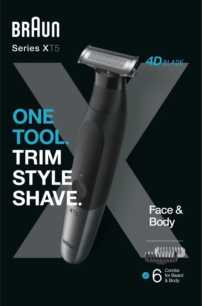 Barzdaskutė Braun Series XT 5200 Veidas+Kūnas+Kelionės