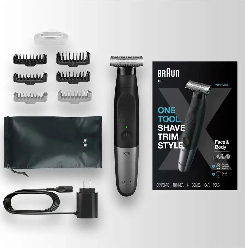 Barzdaskutė Braun Series XT 5200 Veidas+Kūnas+Kelionės
