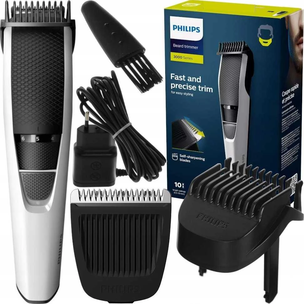 Philips Beardtrimer series 3000 Barzdos žoliapjovė BT3239/15, 0,5 mm tikslumo nustatymai, 90 min. naudojimas be laido / 1 val. įkrovimas
