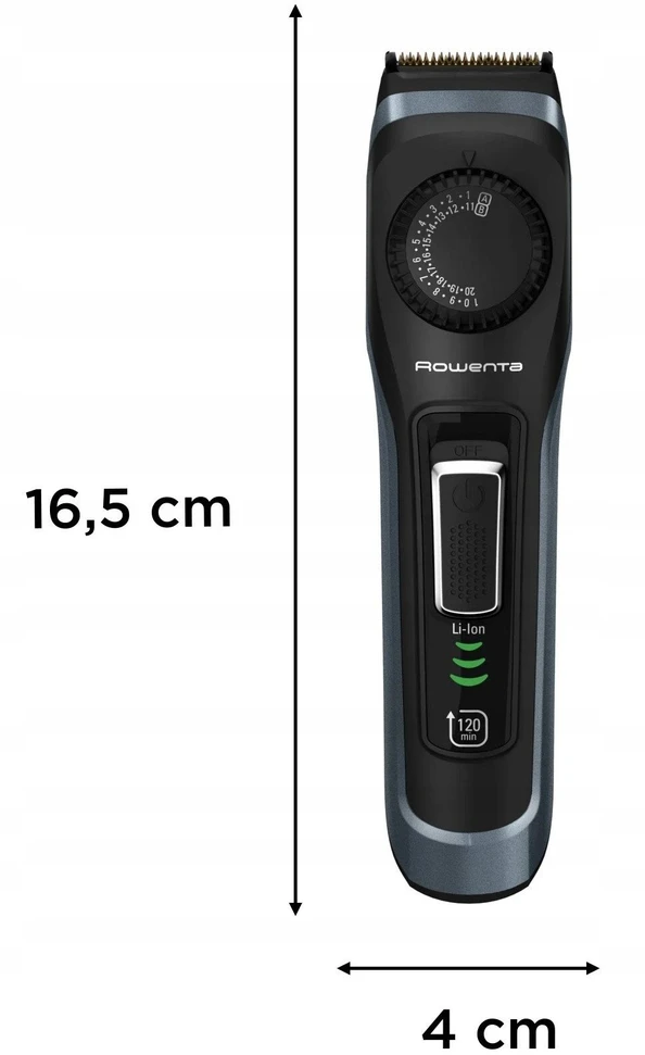 Rowenta Beard Trimmer | TN3804E0 Virtuo | Cordless | Number of length steps 39 | Juodas/Mėlyna