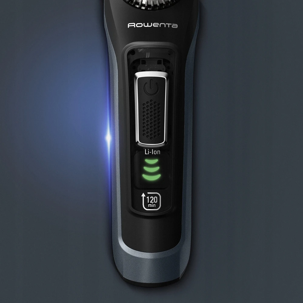 Rowenta Beard Trimmer | TN3804E0 Virtuo | Cordless | Number of length steps 39 | Juodas/Mėlyna