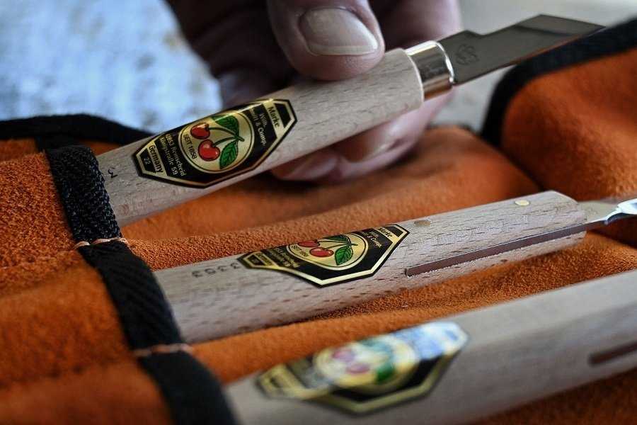 Kirschen Kirschen Set of carving knives Velourleather bag