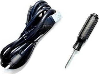 SilverStone TS01 priedai: USB laidas ir atsuktuvas