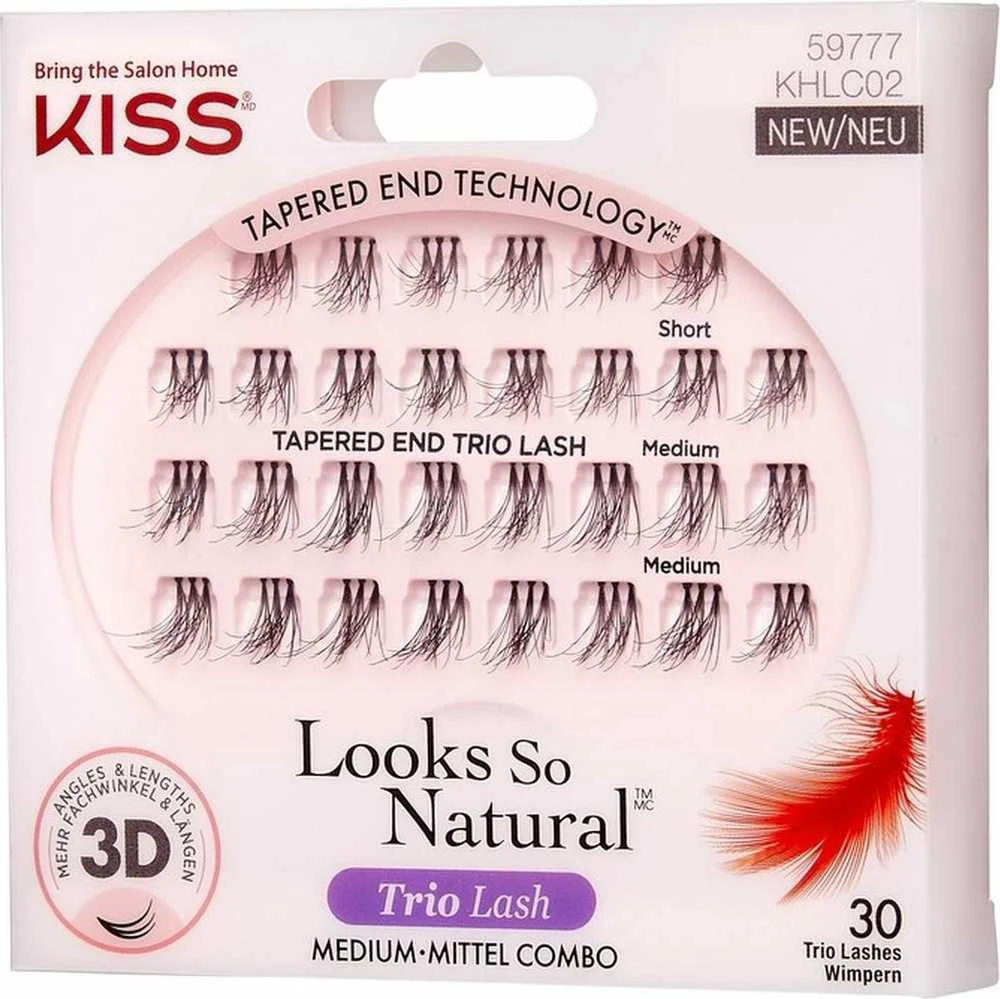 KISS atrodo taip natūraliai dirbtinių blakstienų kuokšteliai – Trio Lash 3D 1 pak.