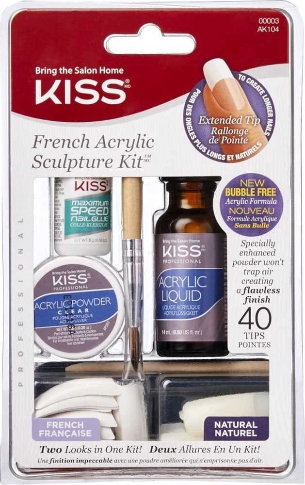 Kiss French Acrylic Sculpture Kit - akrilo prancūziško manikiūro rinkinys
