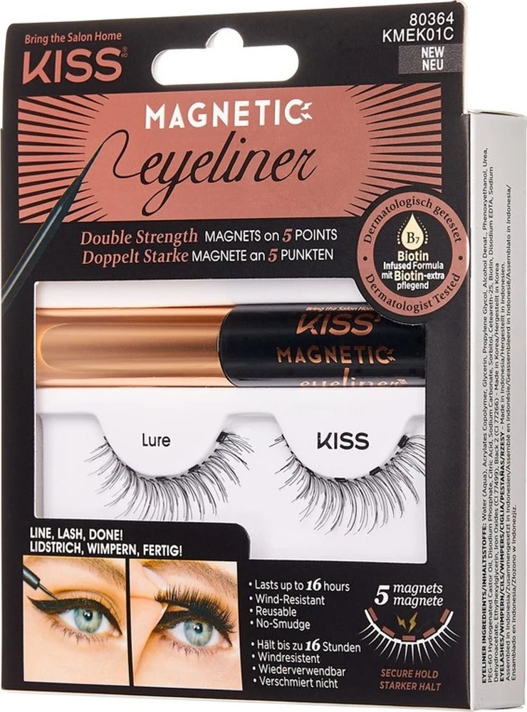 KISS MAGNETIC magnetinės dirbtinės blakstienos ir magnetinė akių kontūro plunksnelė