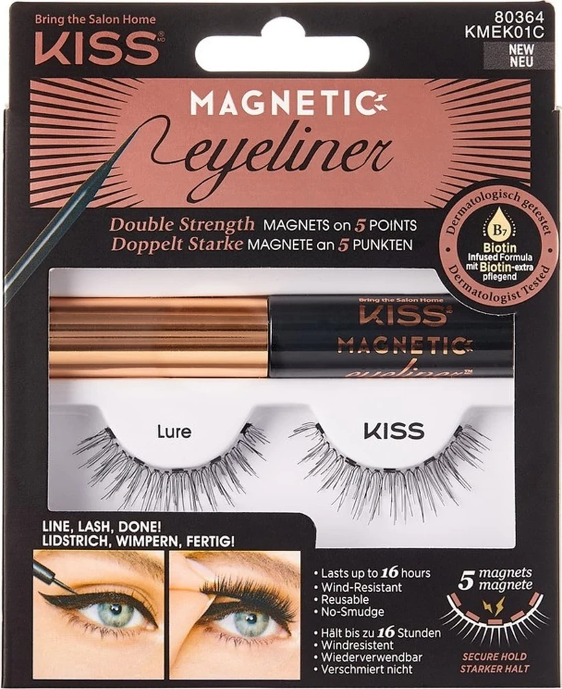 KISS MAGNETIC magnetinės dirbtinės blakstienos ir magnetinė akių kontūro plunksnelė