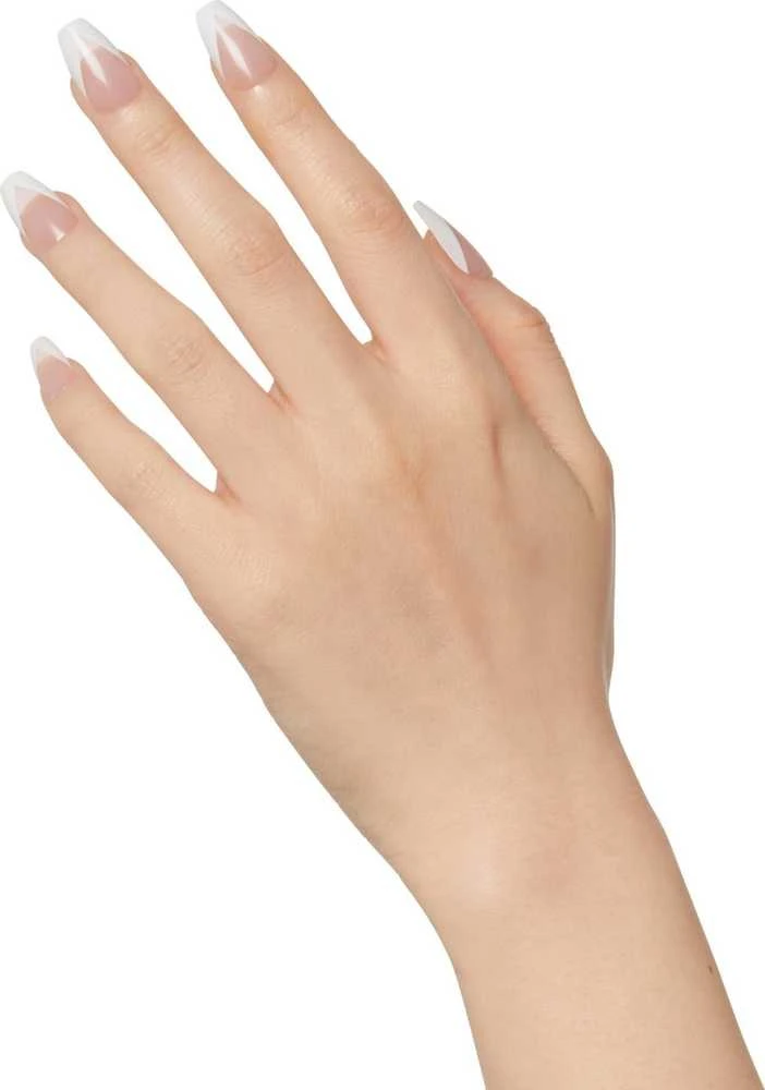 KISS Dirbtiniai nagai su klijais Classy Nails, Šilkinė suknelė, Balta, Vidutinis karstas
