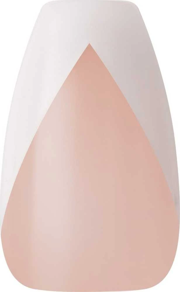 KISS Dirbtiniai nagai su klijais Classy Nails, Šilkinė suknelė, Balta, Vidutinis karstas