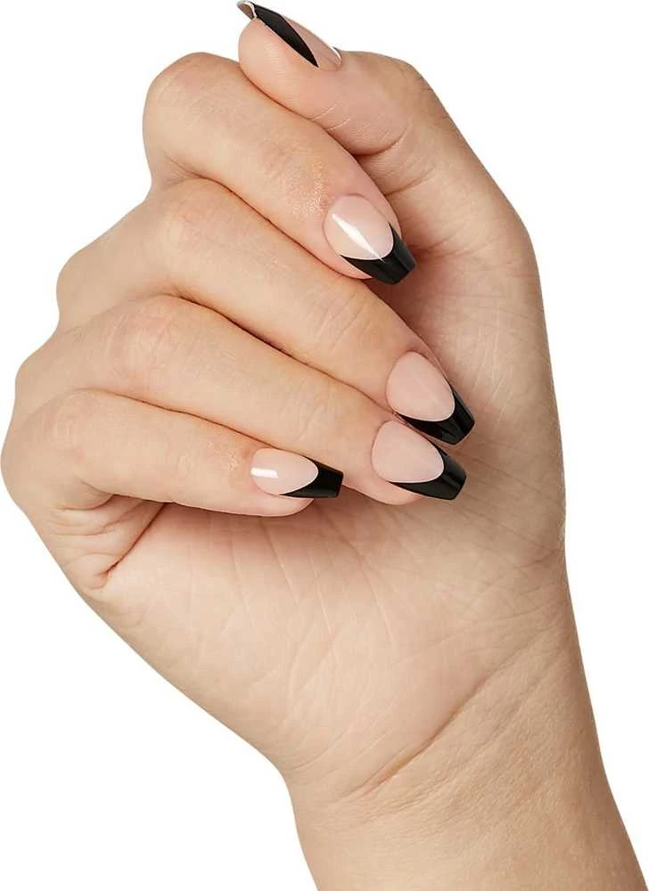 KISS Klijuojami nagų lakai salonui, akriliniai prancūziški dažai – liepsna, 28 vnt.