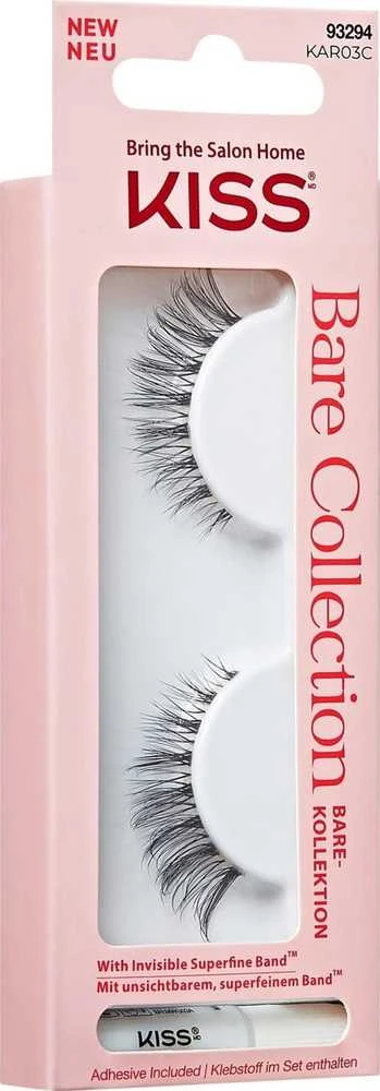 KISS Bare Collection KAR03 dirbtinės blakstienos, 1 pora & Lash Glue Net Wt. 1g