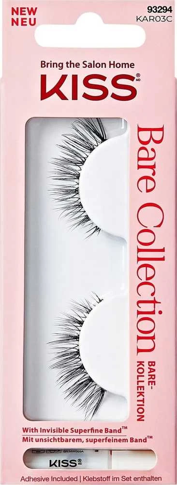 KISS Bare Collection KAR03 dirbtinės blakstienos, 1 pora & Lash Glue Net Wt. 1g
