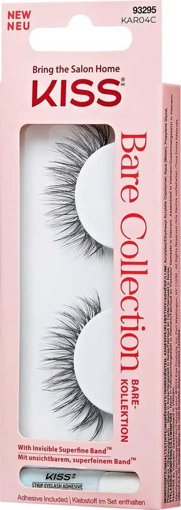 KISS Bare Collection KAR04 dirbtinės blakstienos, 1 pora & Lash Glue Net Wt. 1g