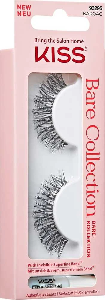 KISS Bare Collection KAR04 dirbtinės blakstienos, 1 pora & Lash Glue Net Wt. 1g