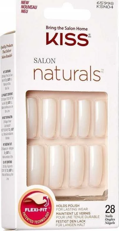 KISS Salon Artificial Nails Naturals - Go Rouge 1 pakuotė (28 vnt.)