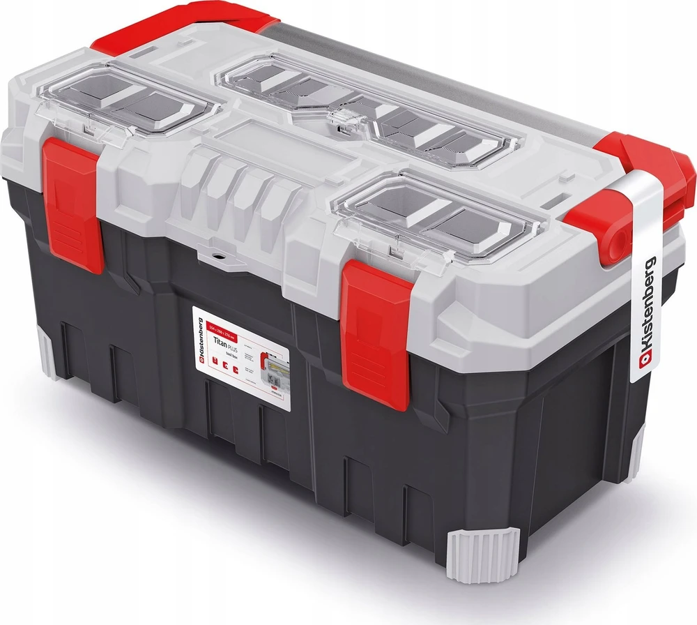 Prosperpla Darbo įrankių dėžė KISTENBERG Titan Plus, 55,4 x 28,6 x 27,6 cm, pilka/juoda sp.