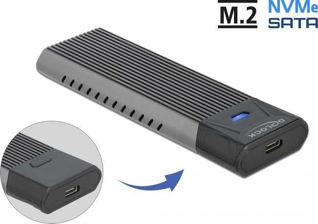 „Delock“ išorinis USB Type-C™ kombinuotas korpusas, skirtas M.2 NVMe PCIe