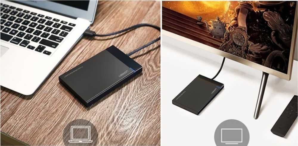 2.5 colio išorinis HDD / SSD korpusas UGREEN US221, SATA 3.0, USB-C, 50 cm (juodas)