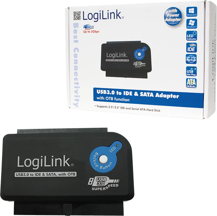 LOGILINK AU0028A LOGILINK – USB 3.0 į IDE ir SATA adapteris su OTB