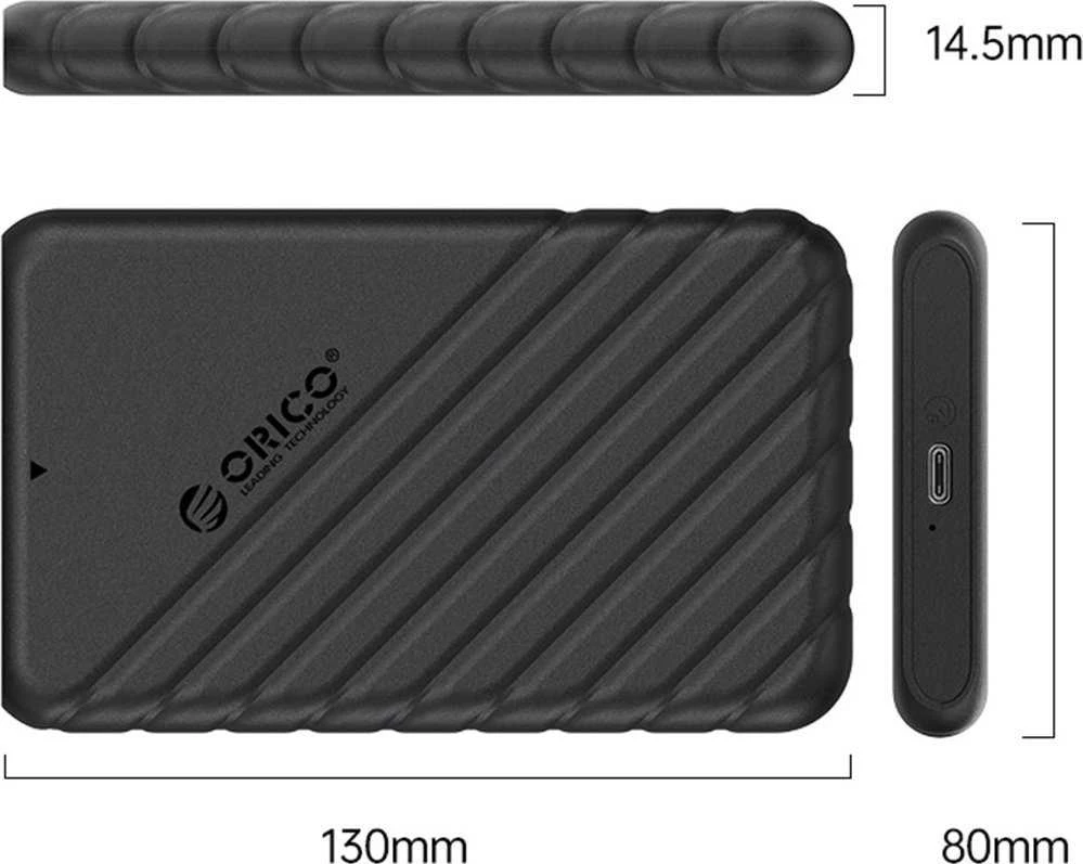 Orico 2.5 colio HDD / SSD korpusas 6 Gbps USB-C 3.1 Gen1 – juodas